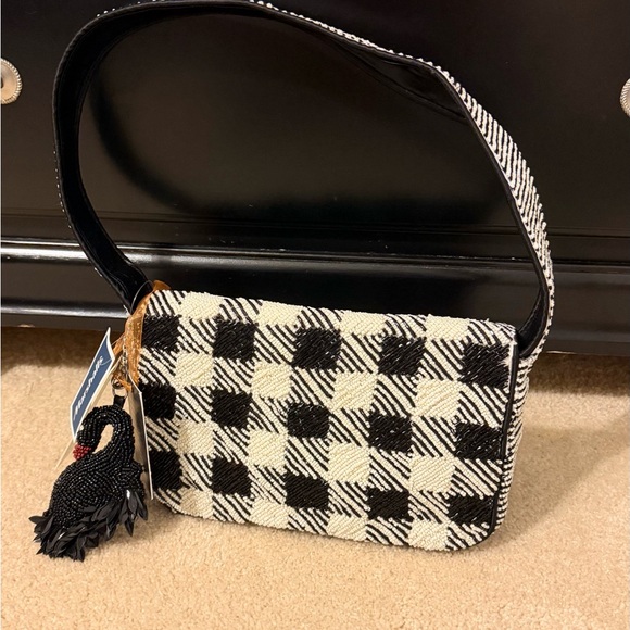 Viral Beaded Bag Houndstooth with Swan Charm - Picture 3 of 5